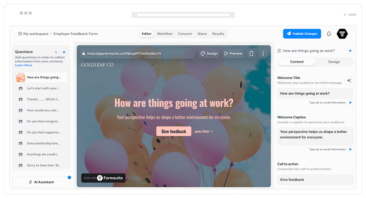 Employee Surveys That <span class='highlight'>Build Better Workplaces</span>