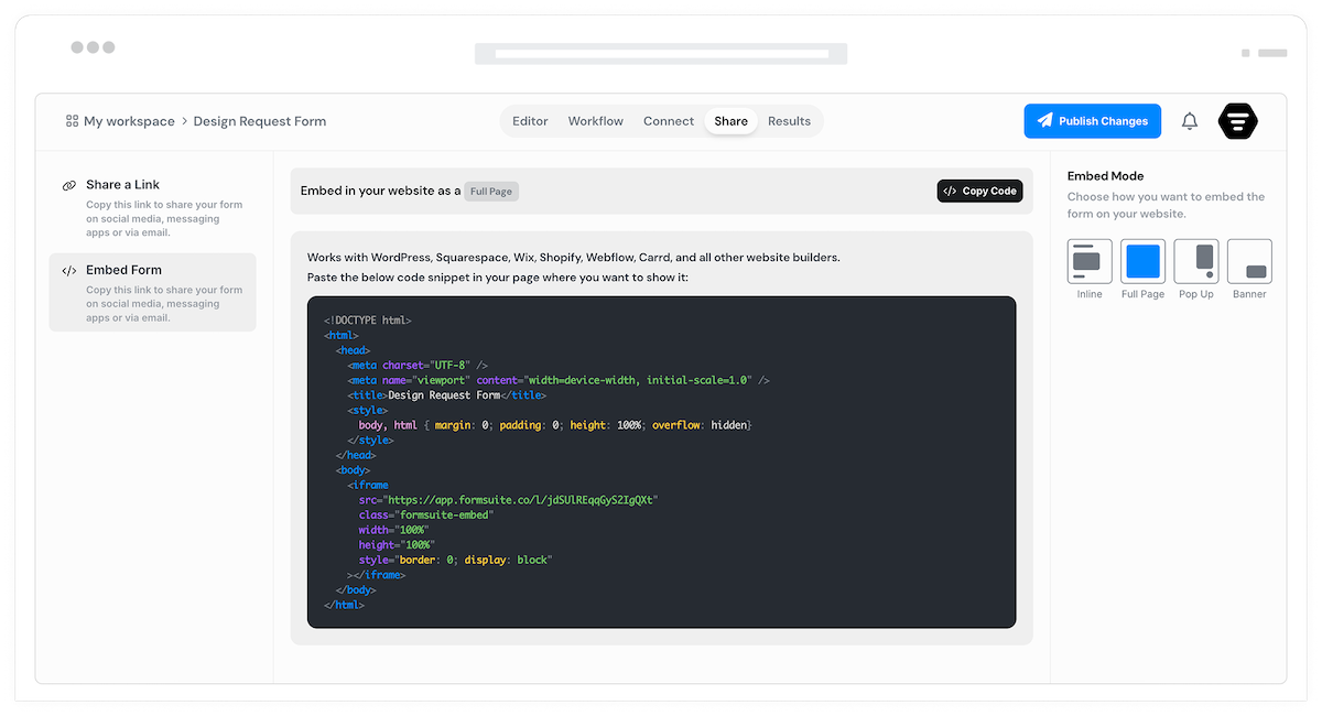 Embed Forms Anywhere