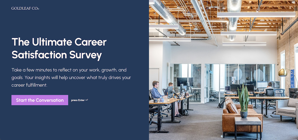 Formsuite builder interface showing a work satisfaction survey